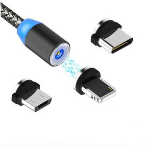 3-IN-1 magnetisches 360°-Kreis-Nylon-Gewebe-Schnellladekabel