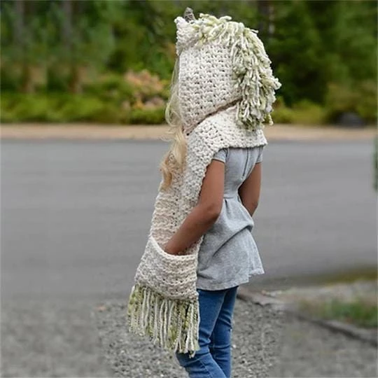 Animal Hat Schal Handschuhe Set Unicorn